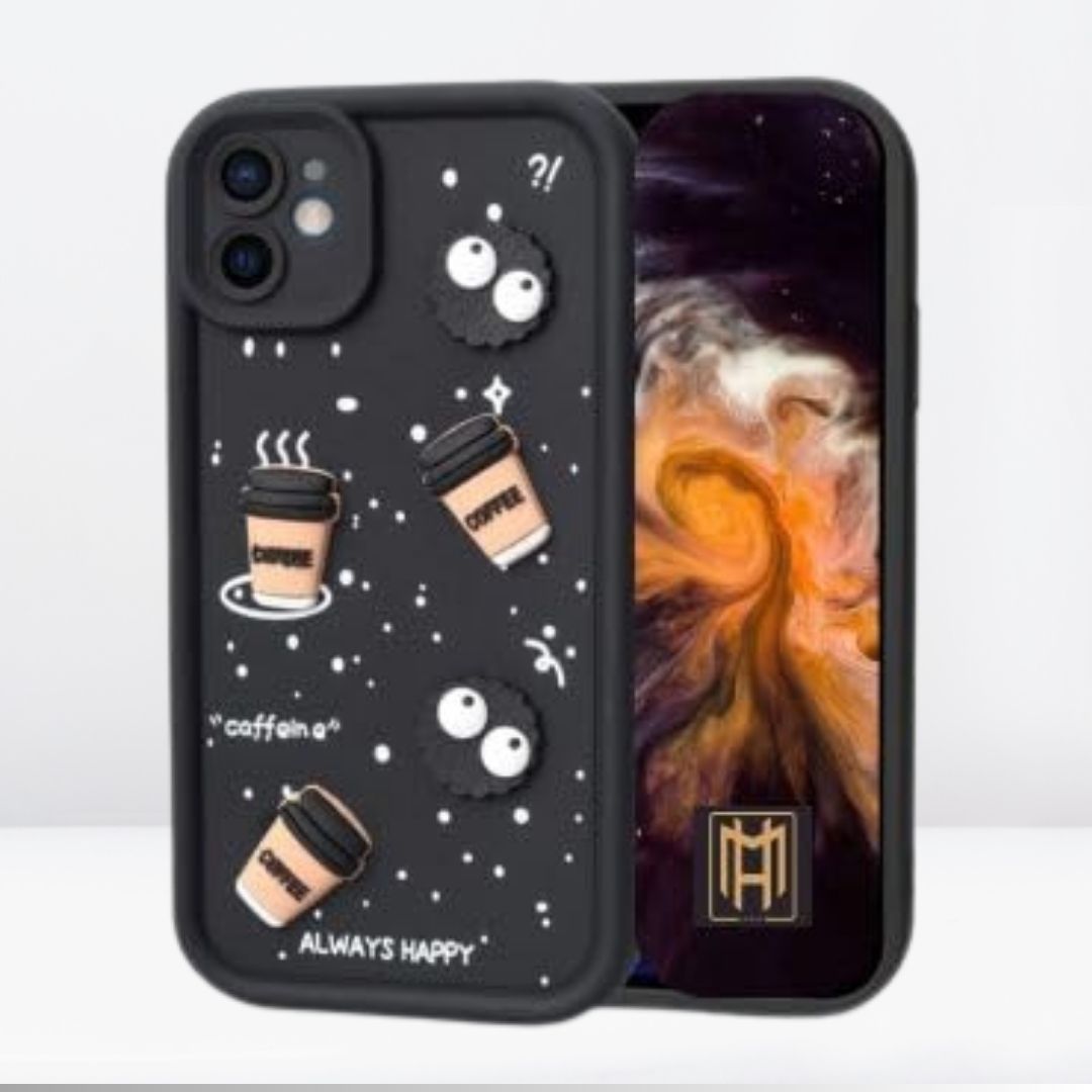 3D Silicone Cute Coffee Case for iPhone 11/12/13 series